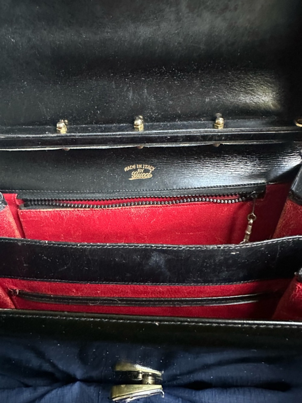Gucci Black Patent Shoulder Bag with Bamboo Accent - Picture 12 of 14
